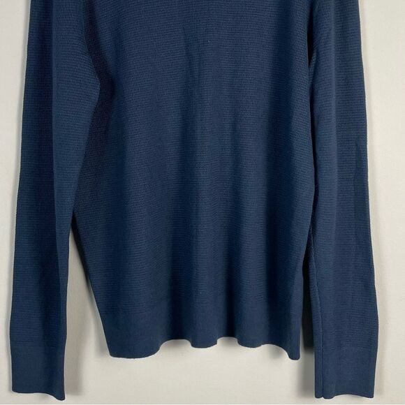 Banana Republic Italian Merino Yarn Crewneck Knit Sweater Size Large Blue - Picture 3 of 7